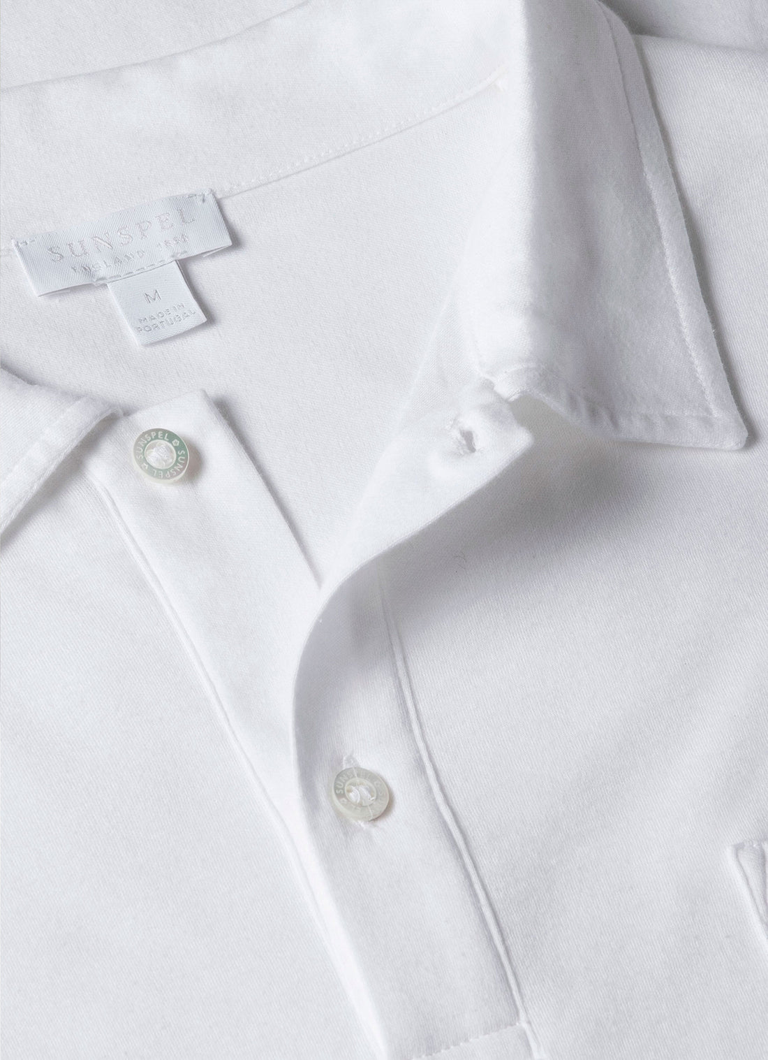 Men's Sea Island Cotton Jersey Polo Shirt in White