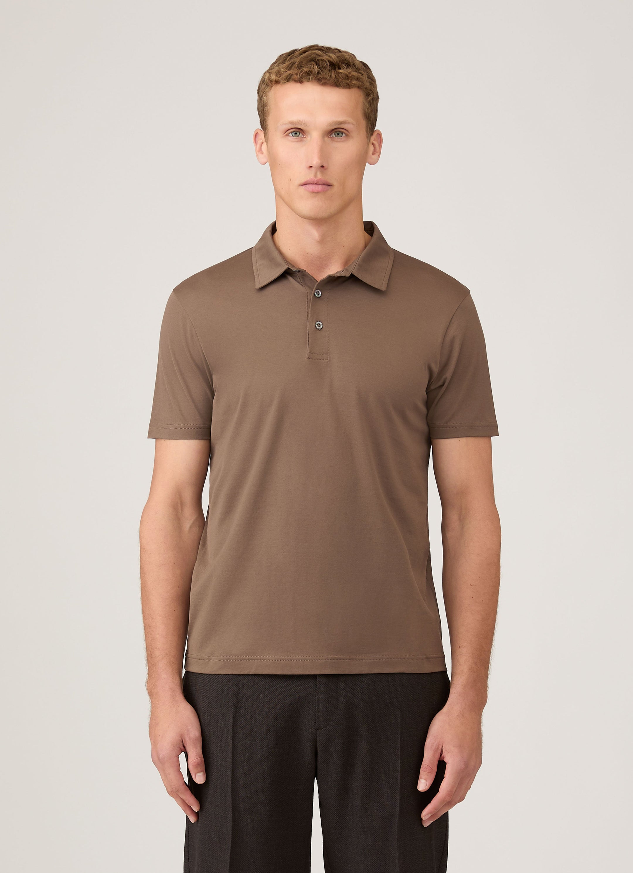 Men's Classic Jersey Polo Shirt in Bark