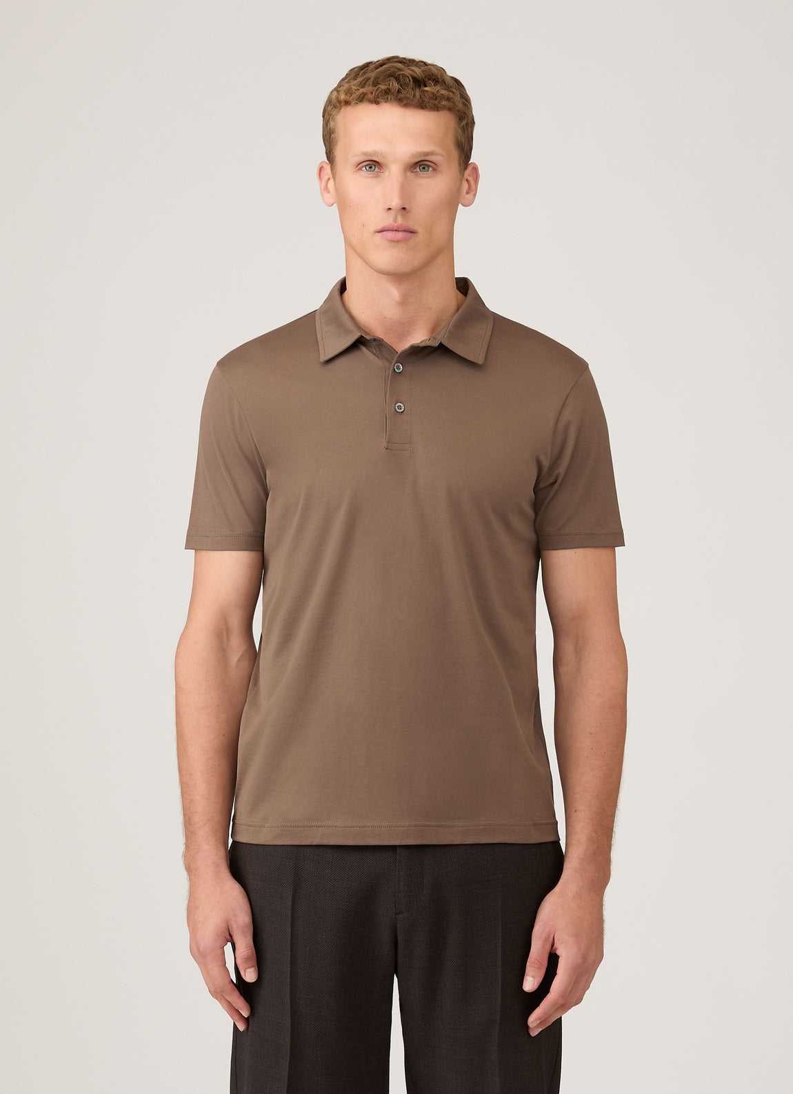 Men's Classic Jersey Polo Shirt in Bark