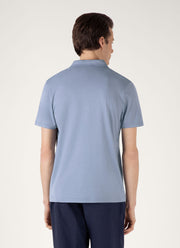 Men's Classic Jersey Polo Shirt in Vintage Blue
