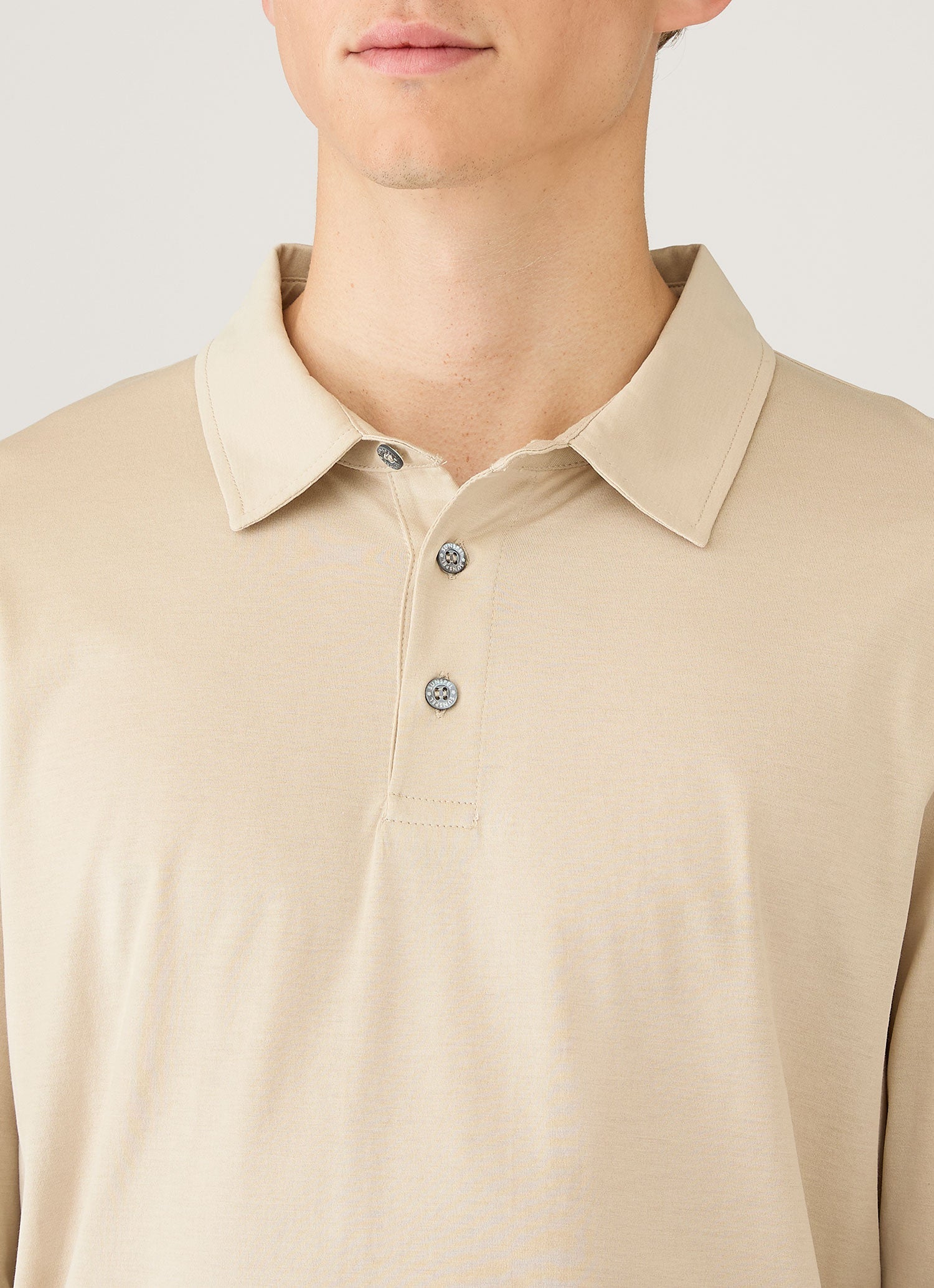 Men's Long Sleeve Classic Jersey Polo Shirt in Hazelwood