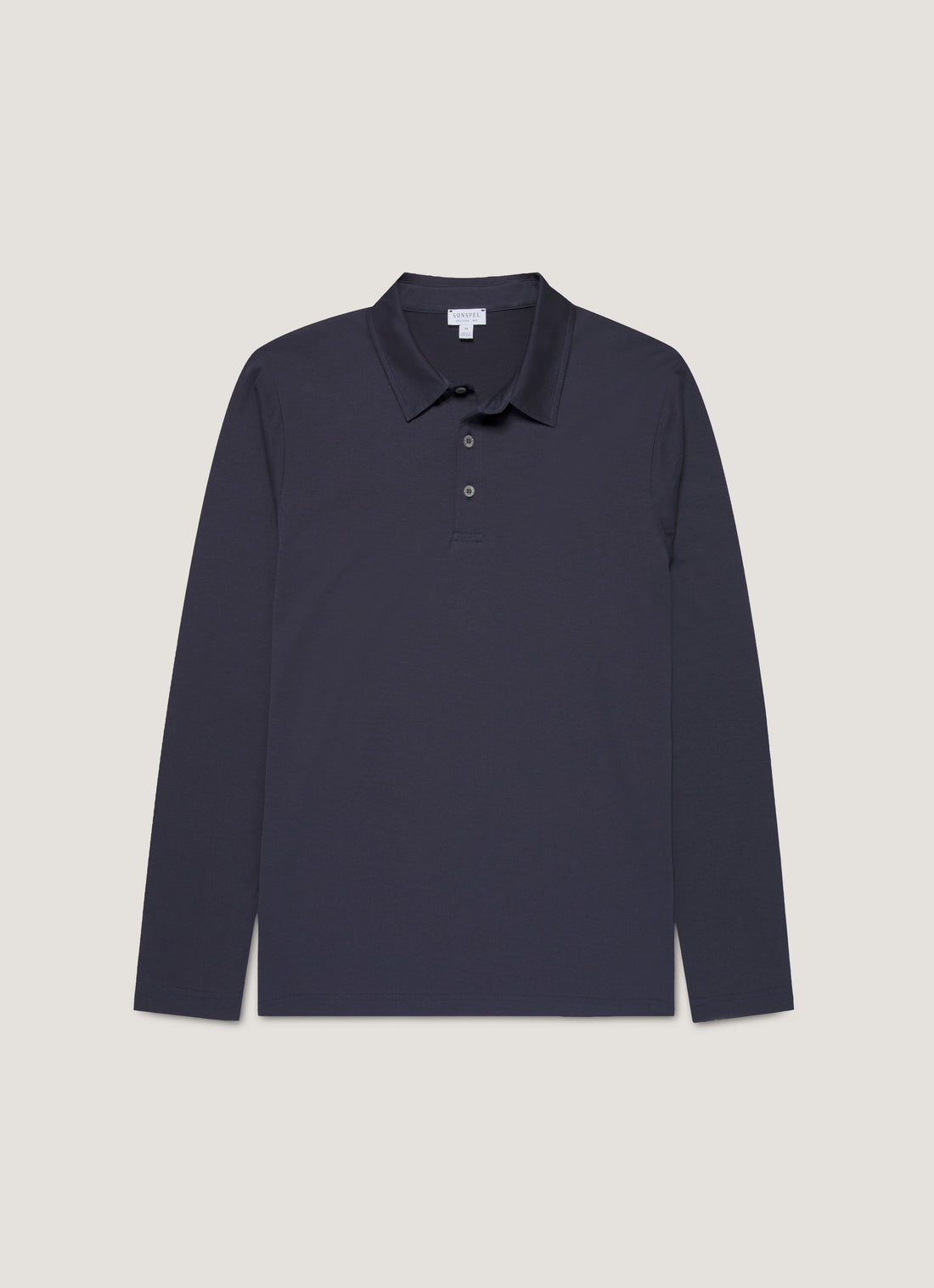 Men's Long Sleeve Classic Jersey Polo Shirt in Navy