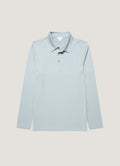 Men's Long Sleeve Classic Jersey Polo Shirt in Stone Blue