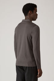 Men's Long Sleeve Classic Jersey Polo Shirt in Anthracite