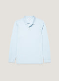 Men's Long Sleeve Piqué Polo Shirt in Frost Blue