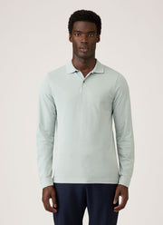 Men's Long Sleeve Piqué Polo Shirt in Haar