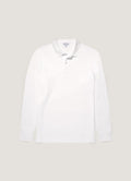 Men's Long Sleeve Piqué Polo Shirt in White