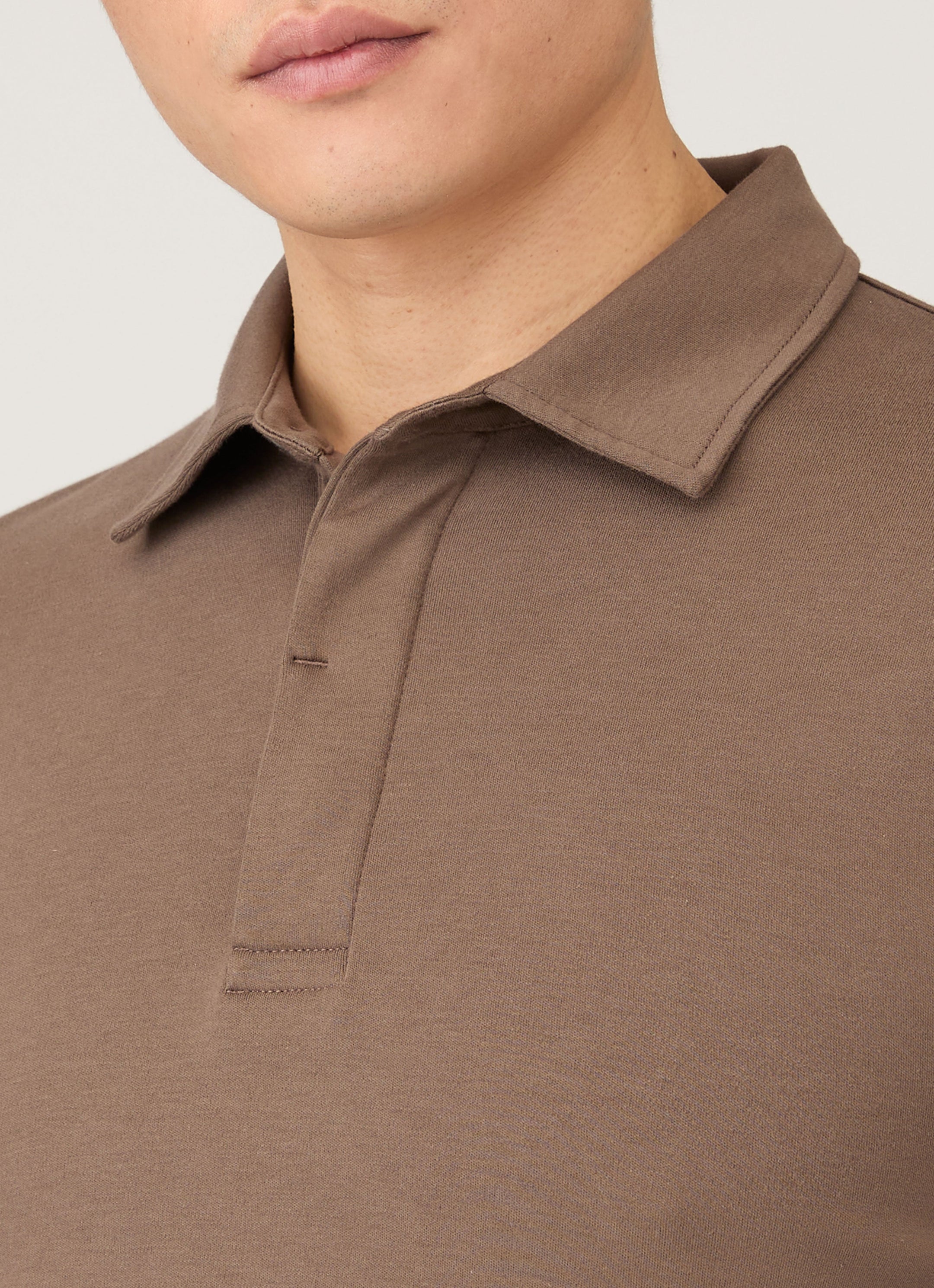 Men's Heavyweight Rugby Polo Shirt in Bark