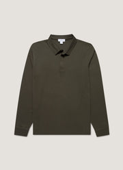 Men's Heavyweight Rugby Polo Shirt in Dark Green