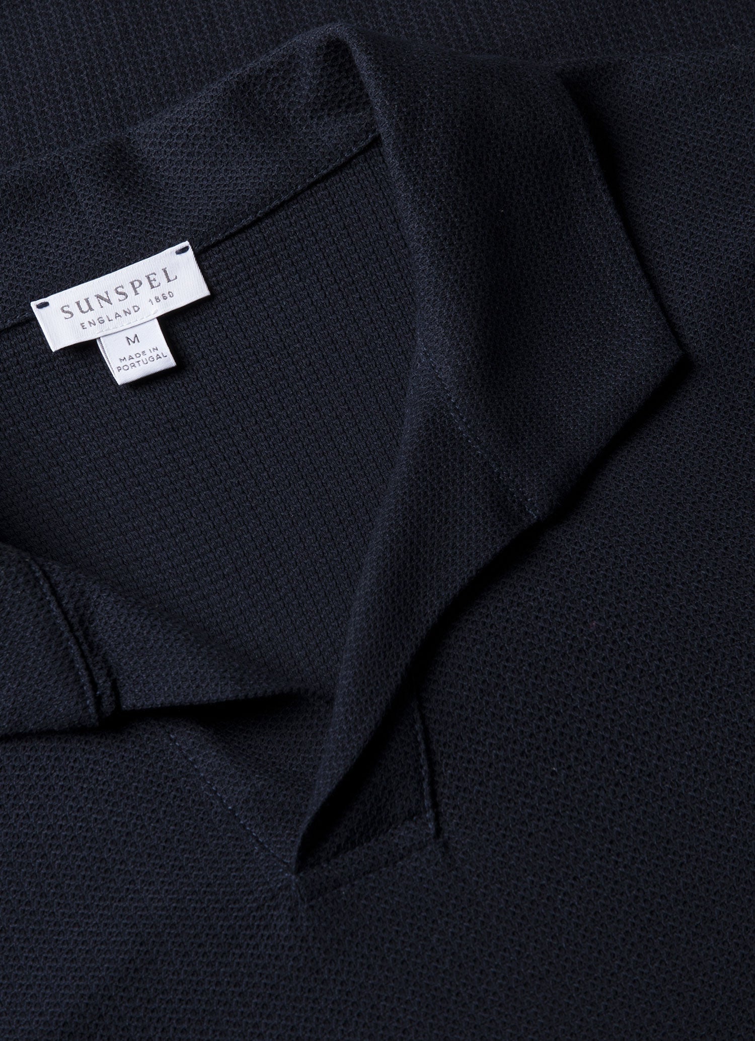 Men's Textured Jersey Polo Shirt in Midnight Navy