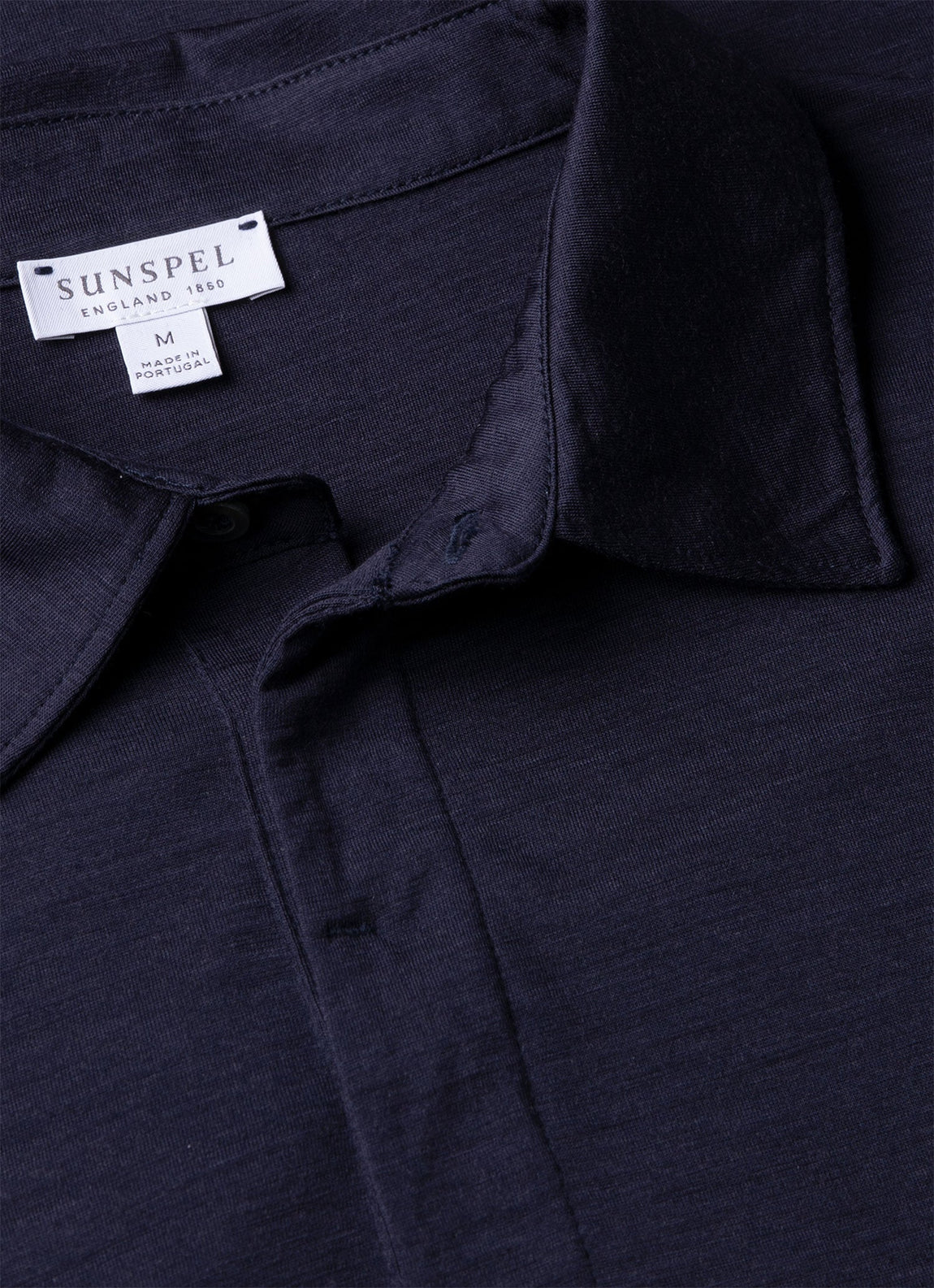 Men's Long Sleeve Ultra-Fine Merino Polo Shirt in Navy