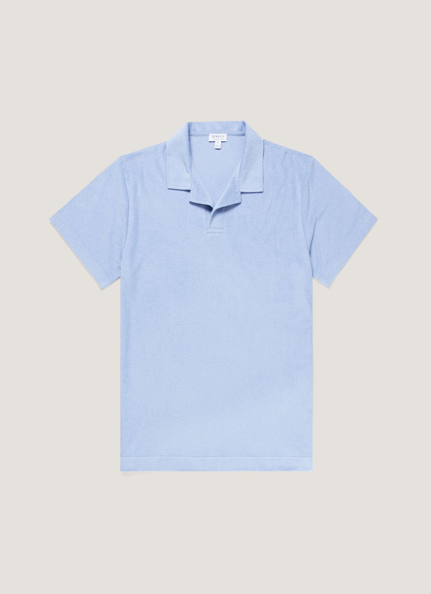 Men's Towelling Polo Shirt in Sky | Sunspel