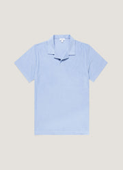 Men's Towelling Polo Shirt in Sky