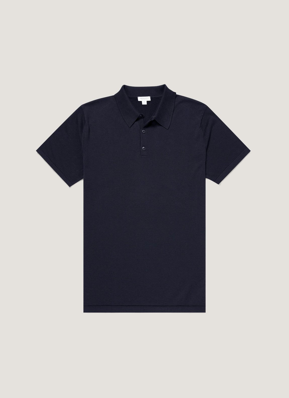 Men's Sea Island Cotton Knit Polo Shirt in Light Navy