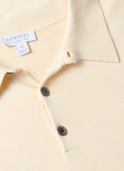 Men's Sea Island Cotton Knit Polo Shirt in Undyed