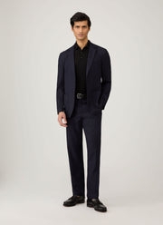 Men's Extra-Fine Merino Knitted Polo Shirt in Black