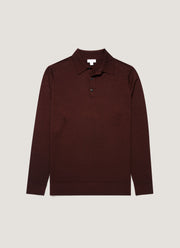 Men's Extra-Fine Merino Polo Shirt in Bakelite