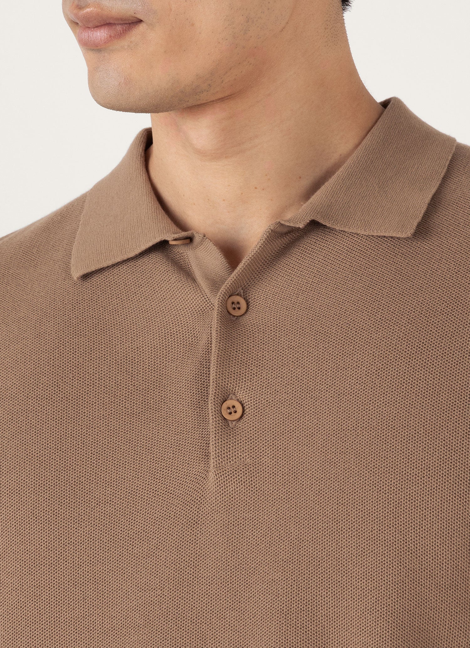 Men's Knit Polo Shirt in Dune