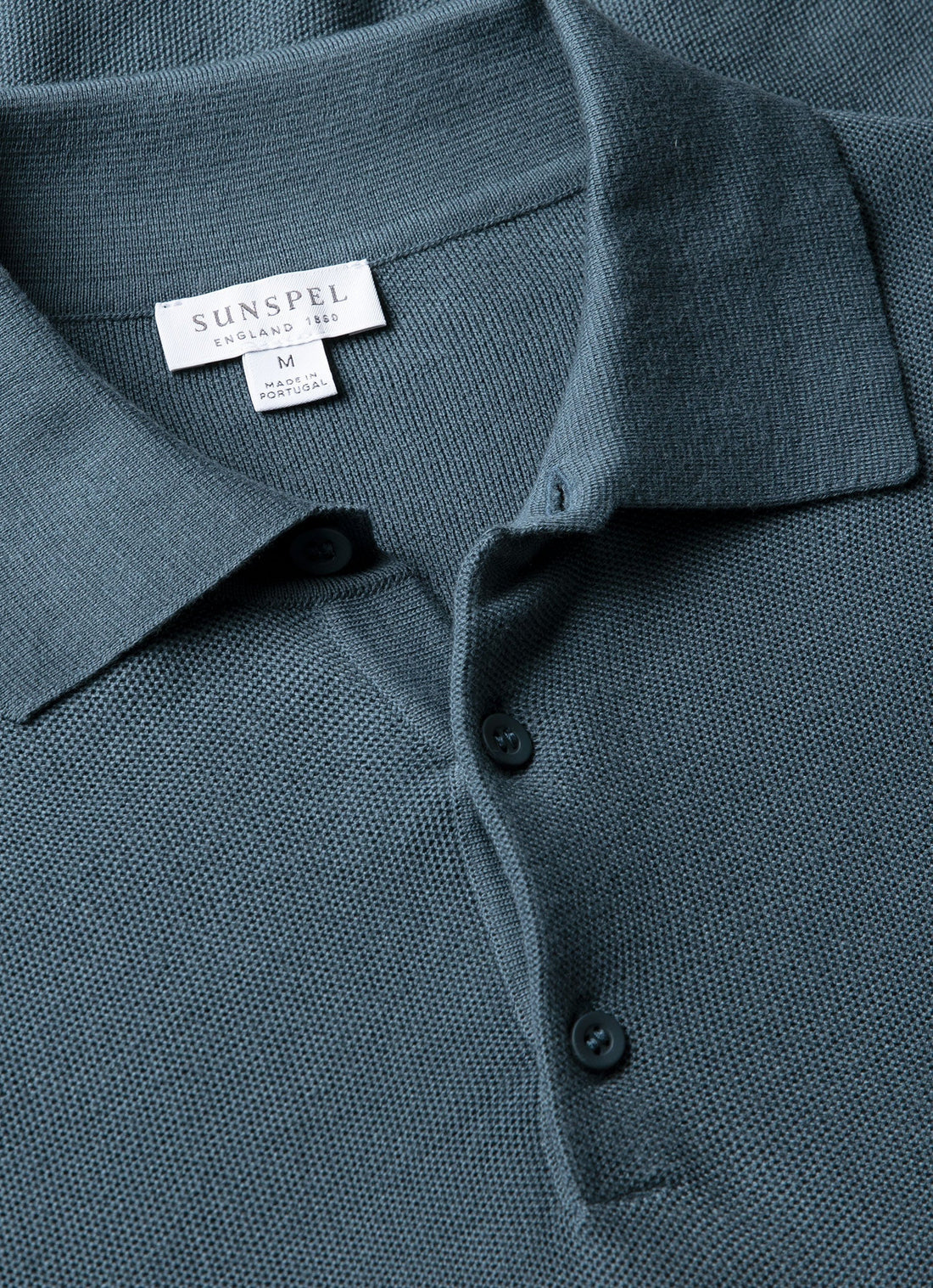 Men's Cotton Knit Polo Shirt in Slate Blue