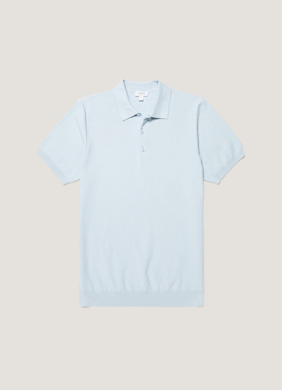 Men's Knit Polo Shirt in Pastel Blue