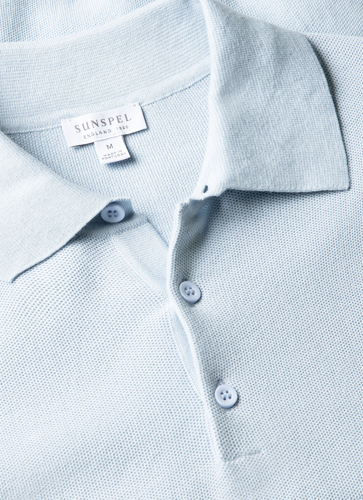 Men's Knit Polo Shirt in Pastel Blue