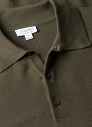 Men's Knit Polo Shirt in Khaki