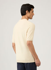Men's Knit Polo Shirt in Ecru