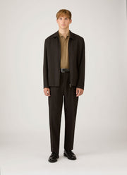 Men's Knit Polo Shirt in Dark Stone