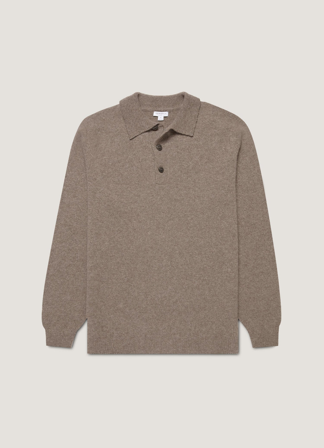 Men's Lambswool Polo Shirt in Bark