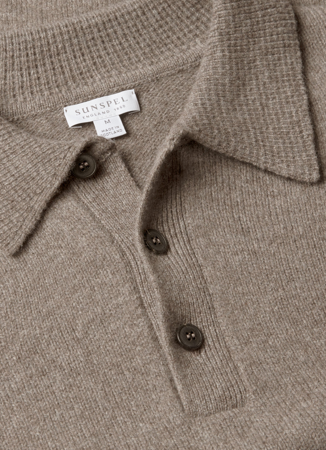 Men's Lambswool Polo Shirt in Bark