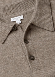 Men's Lambswool Polo Shirt in Bark