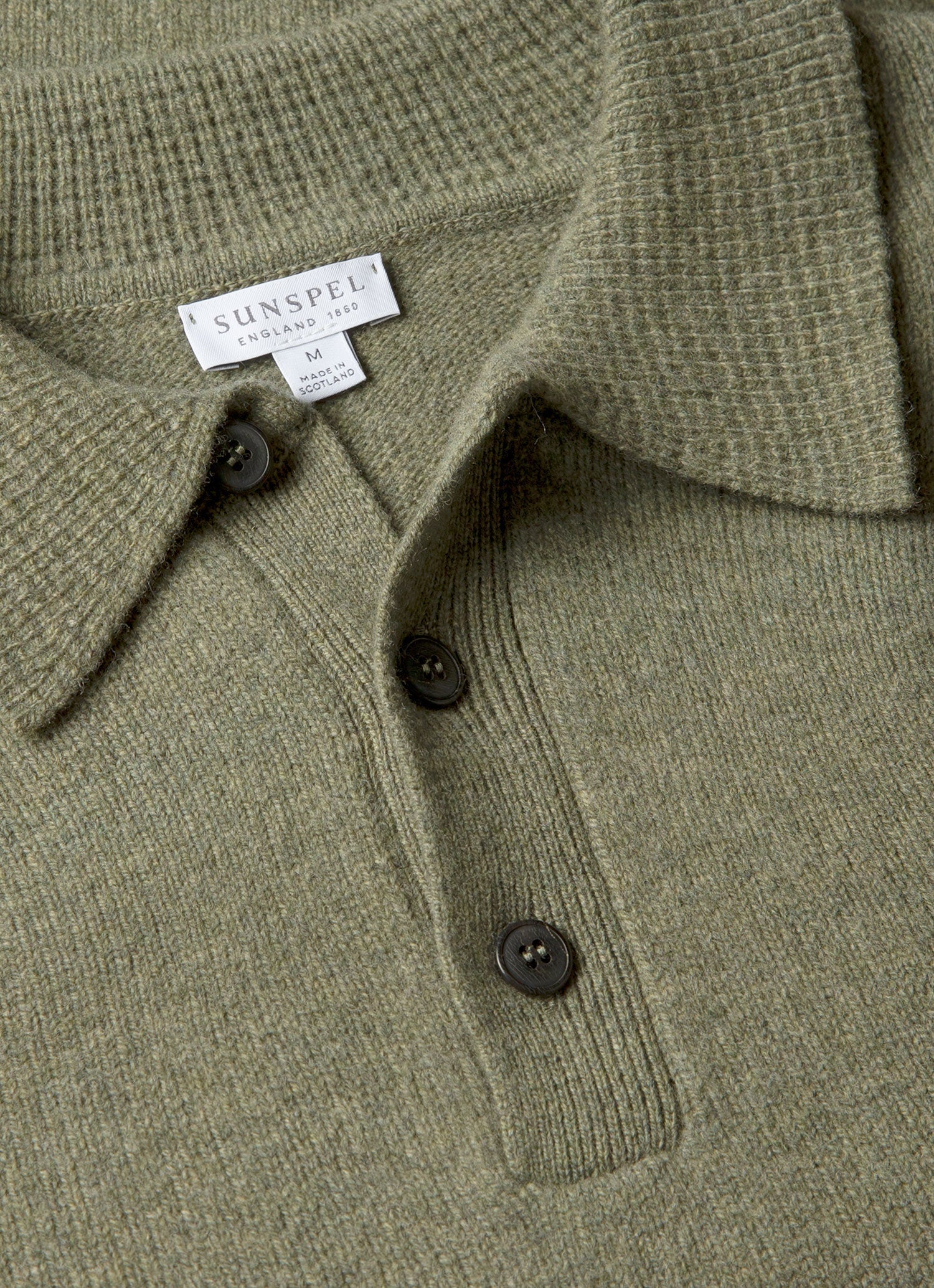 Men's Lambswool Polo Shirt in Sea Moss