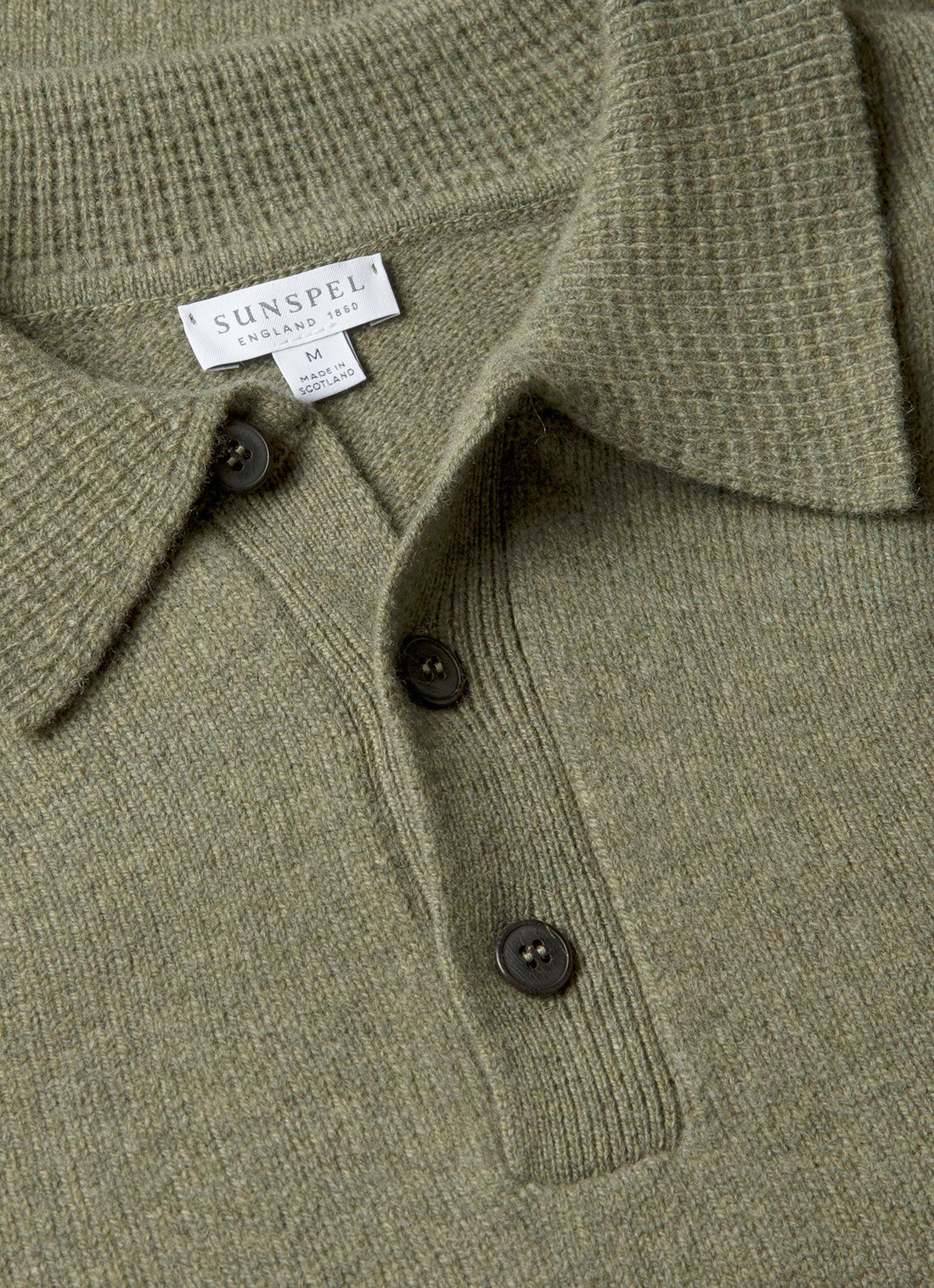 Men's Lambswool Polo Shirt in Sea Moss
