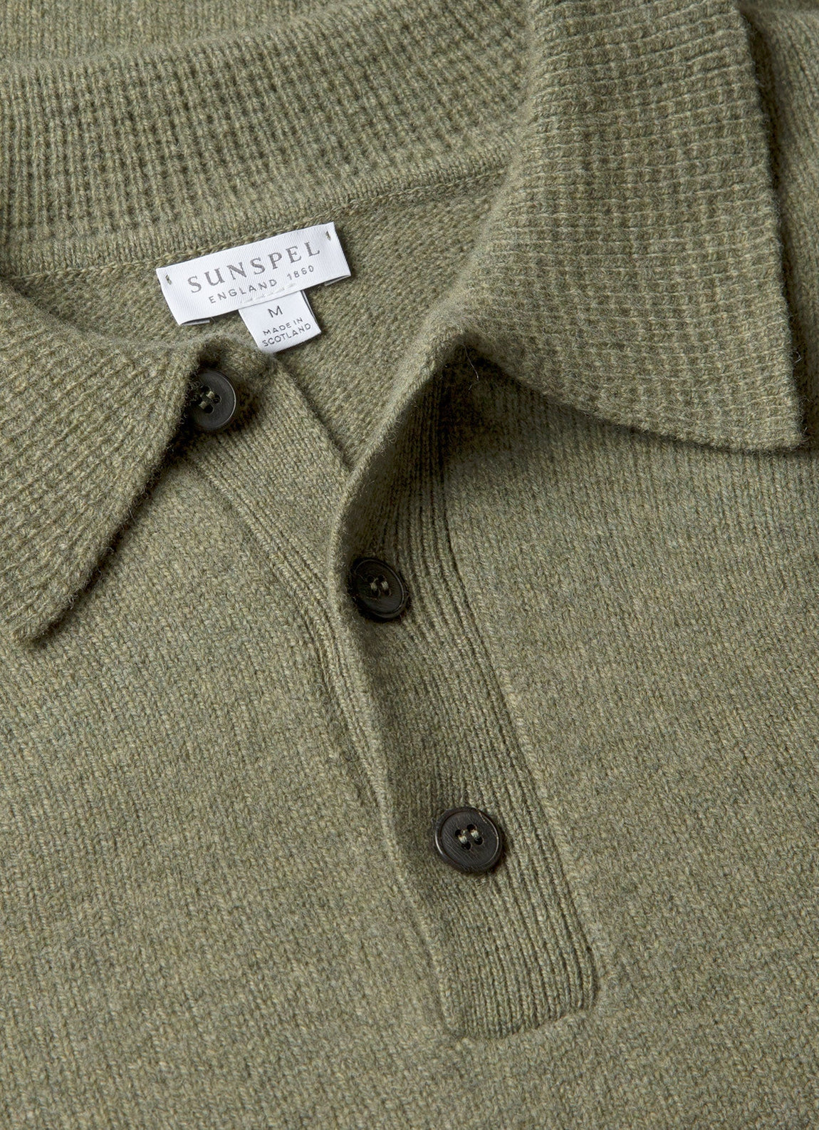Men's Lambswool Polo Shirt in Sea Moss