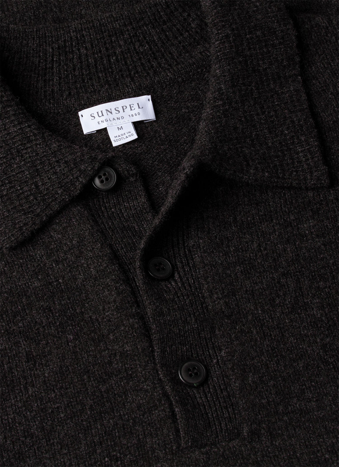 Men's Lambswool Polo Shirt in Charcoal Melange