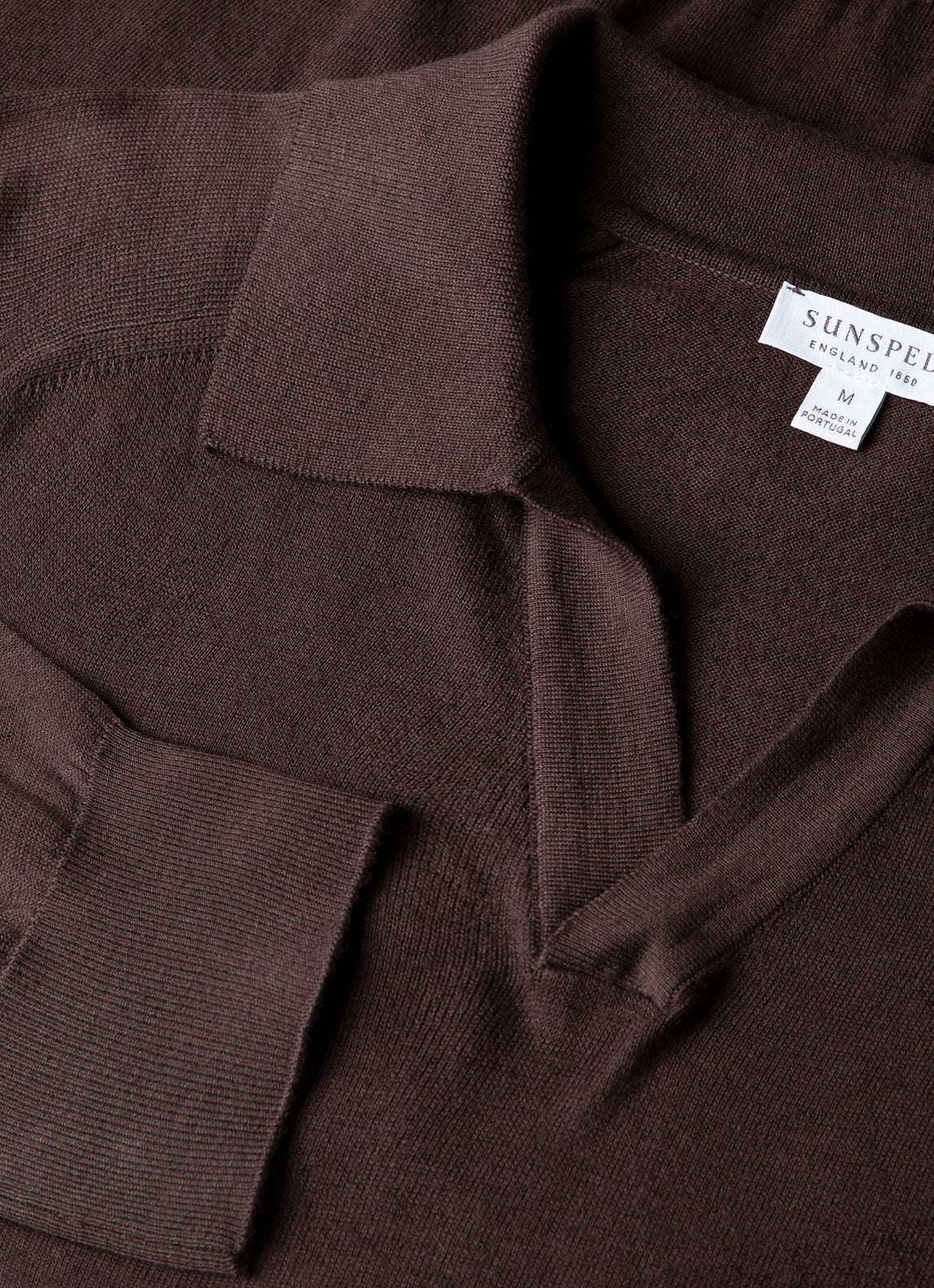 Men's Sea Island Cashmere Polo Shirt in Dark Chocolate