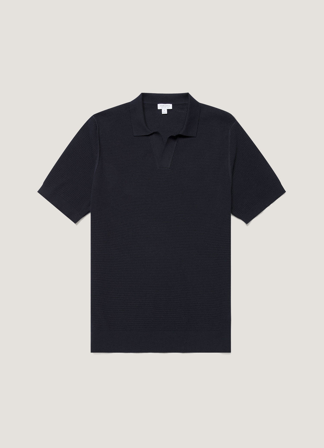 Men's Compact Mesh Knit Polo Shirt in Navy
