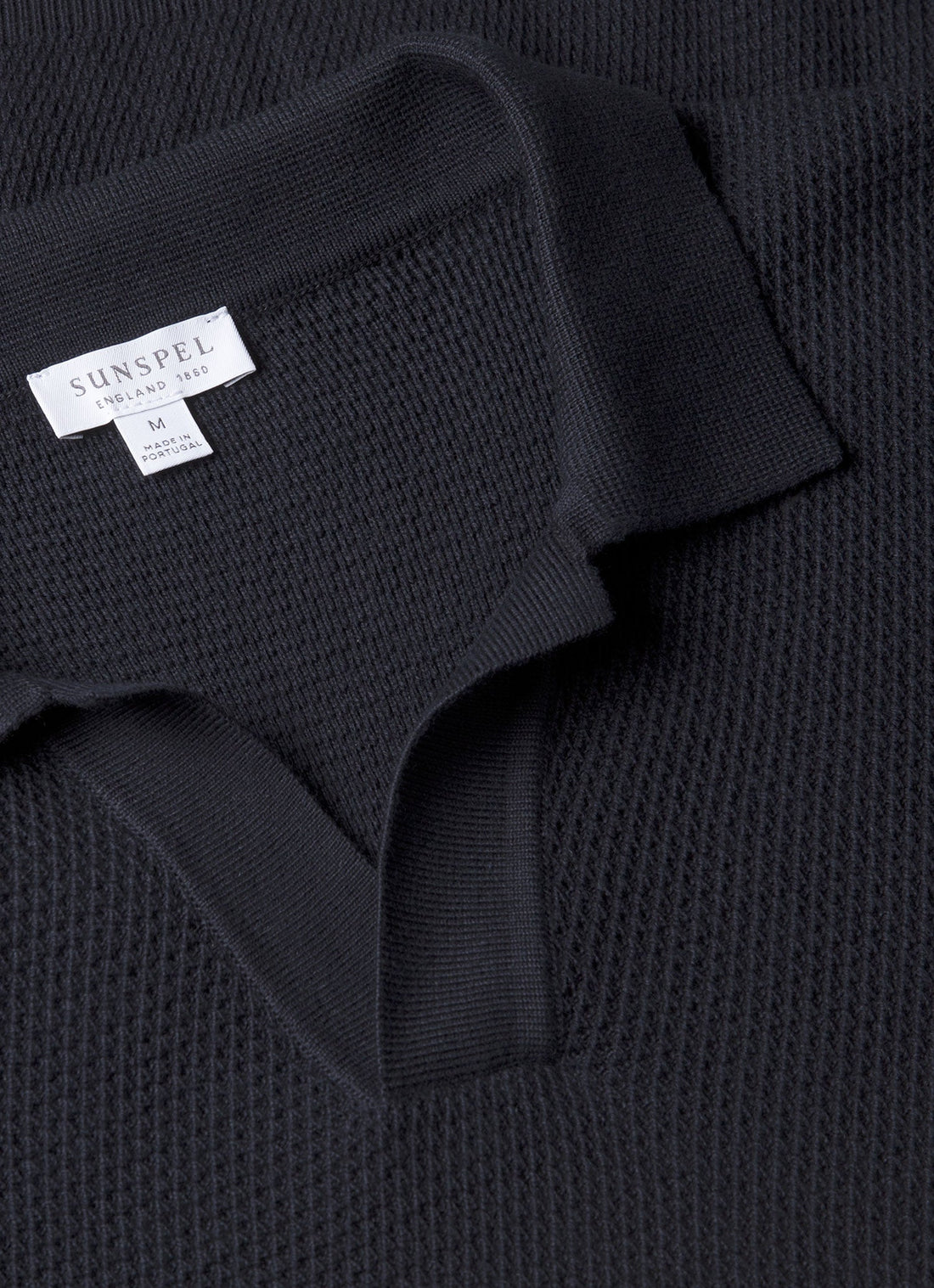 Men's Compact Mesh Knit Polo Shirt in Navy