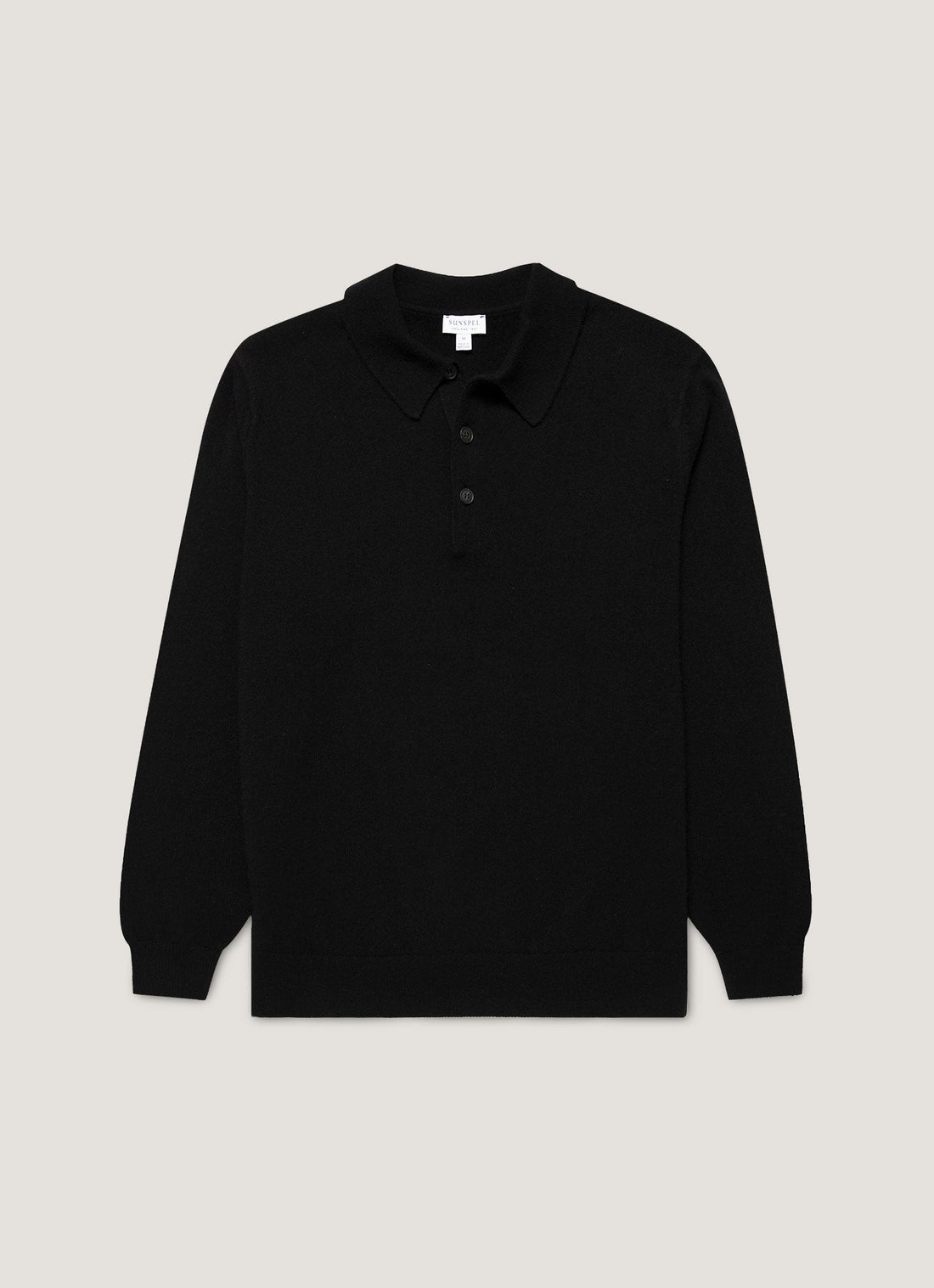 Men's Cashmere Polo Shirt in Black