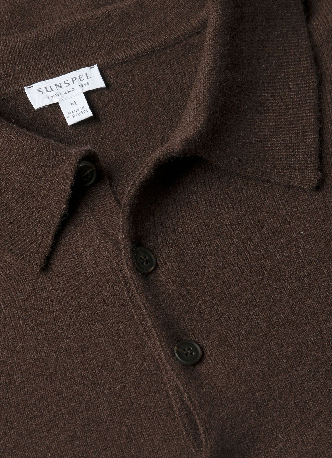 Men's Cashmere Polo Shirt in Truffle