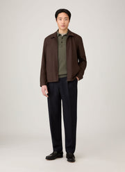 Men's Cashmere Polo Shirt in Khaki