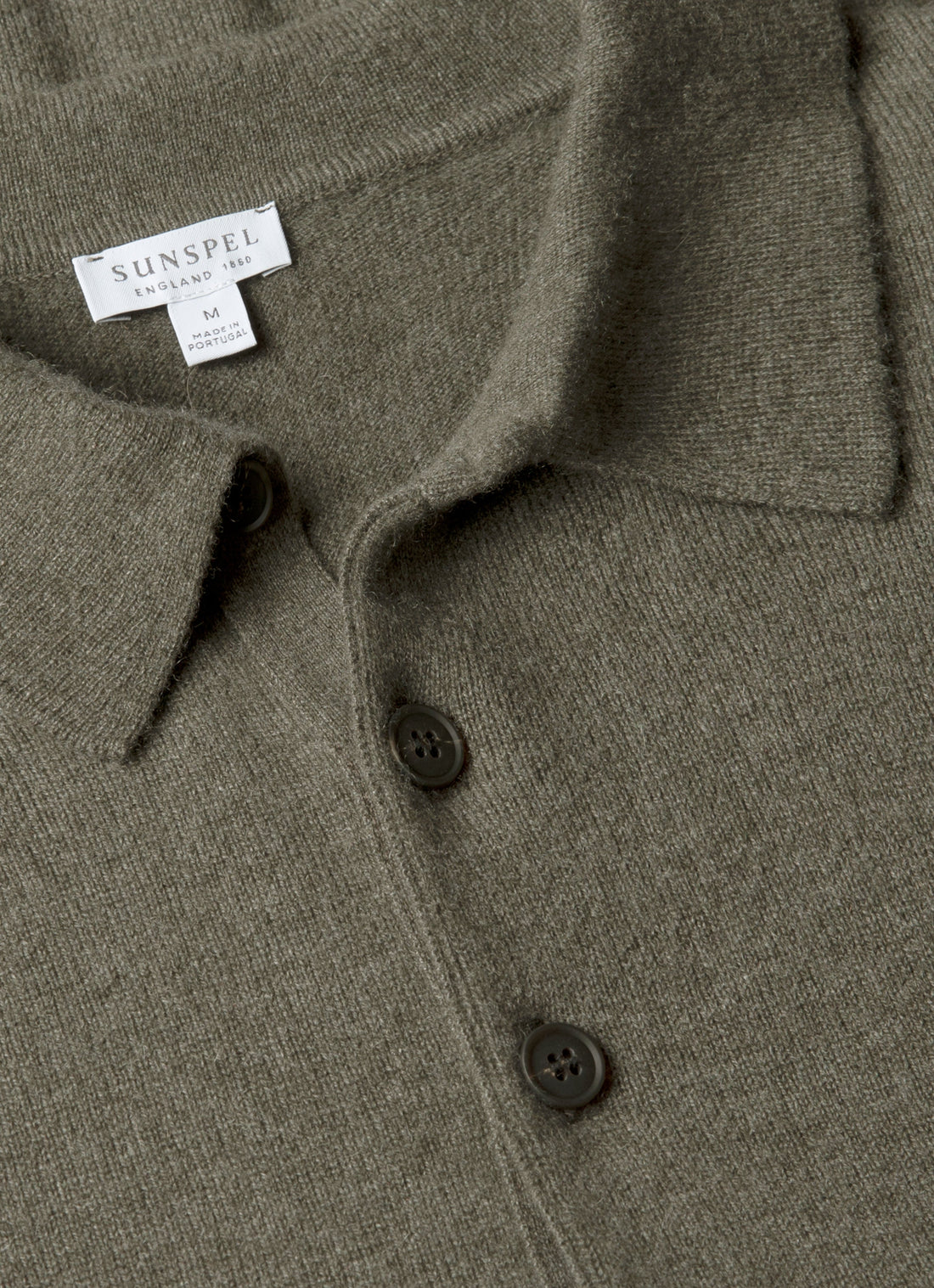 Men's Cashmere Polo Shirt in Khaki