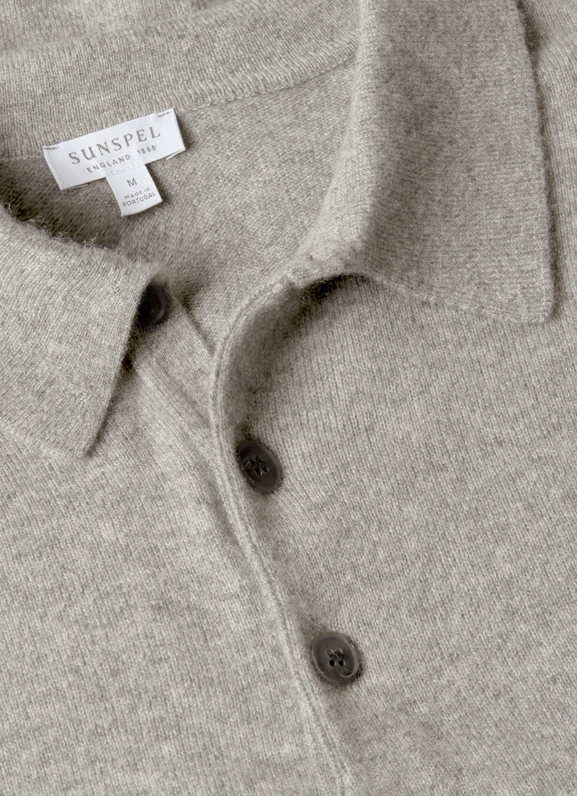 Men's Cashmere Polo Shirt in Grey Melange