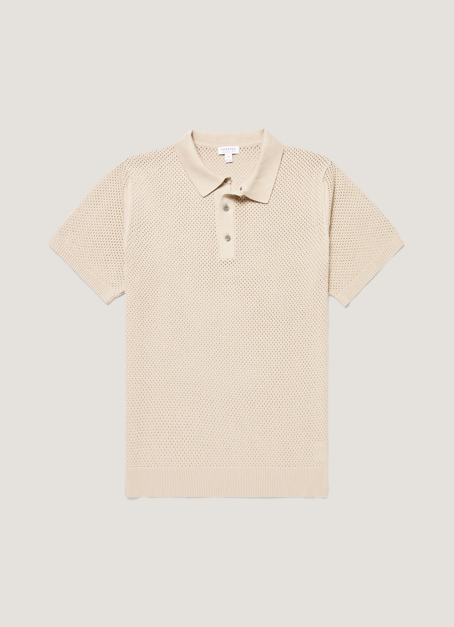 Men's Cotton Mesh Polo Shirt in Hazelwood | Sunspel