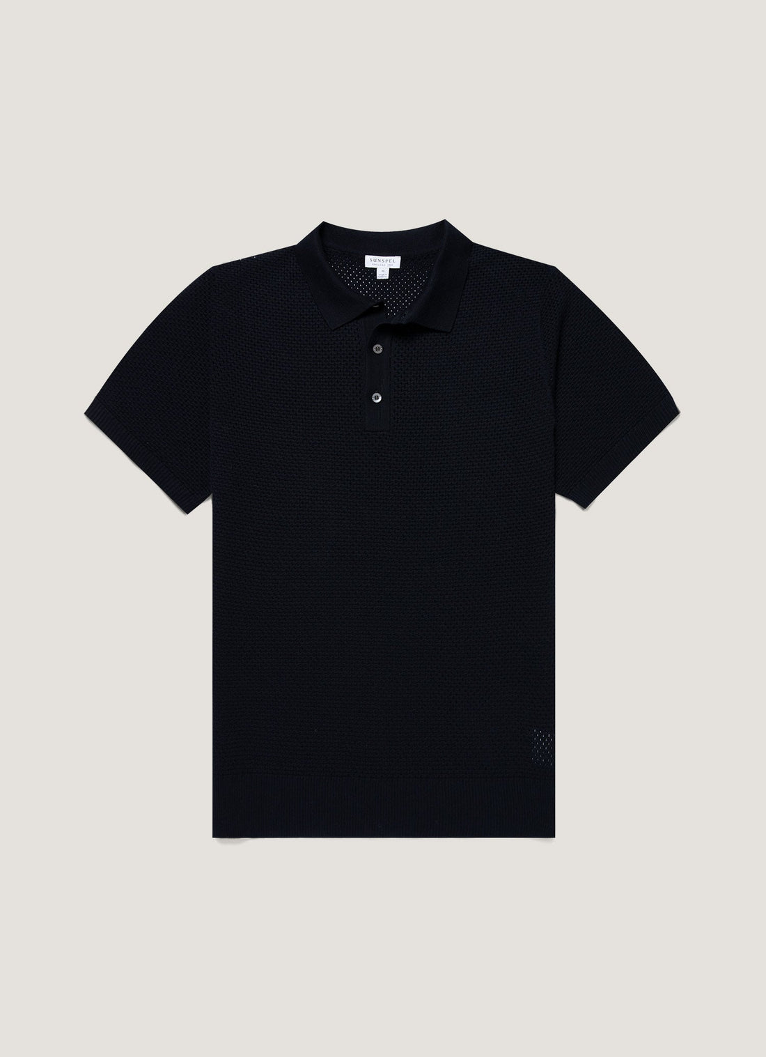 Men's Cotton Mesh Polo in Navy