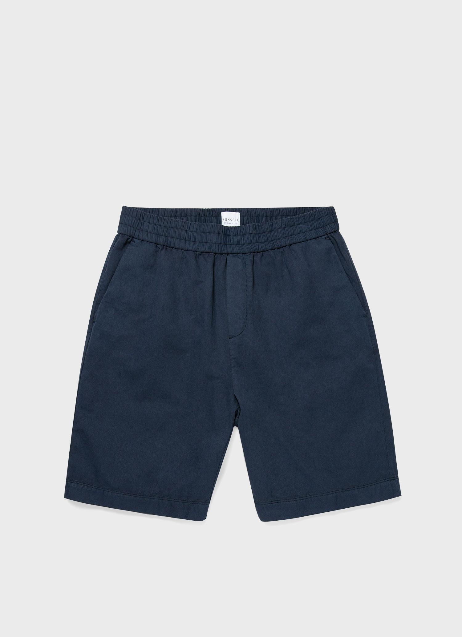Men's Linen Shorts Navy - Organic Cotton