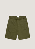 Men's Cotton Linen Drawstring Shorts in Deep Olive