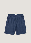 Men's Linen Drawstring Short in Light Navy