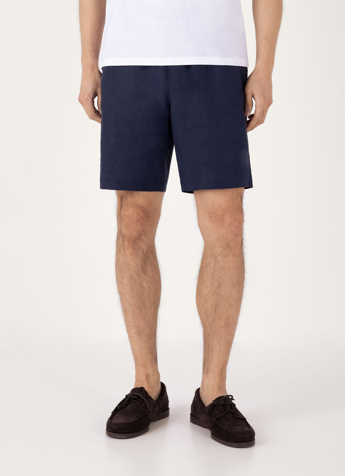Men's Linen Drawstring Short in Light Navy