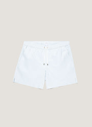 Men's Drawstring Swim Shorts in Sky Blue/White
